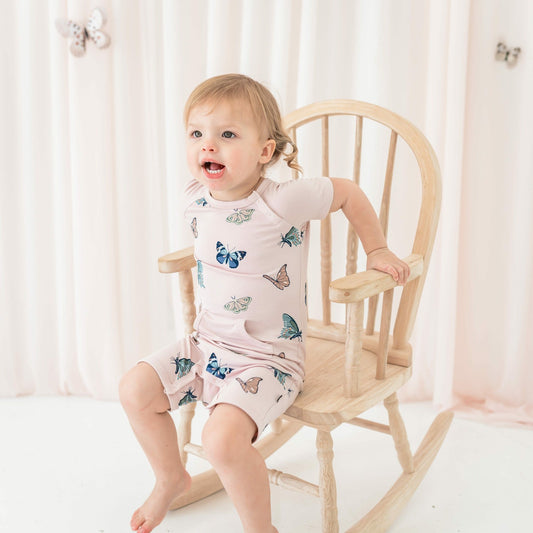 Kyte Baby Shortall in Blush Butterfly