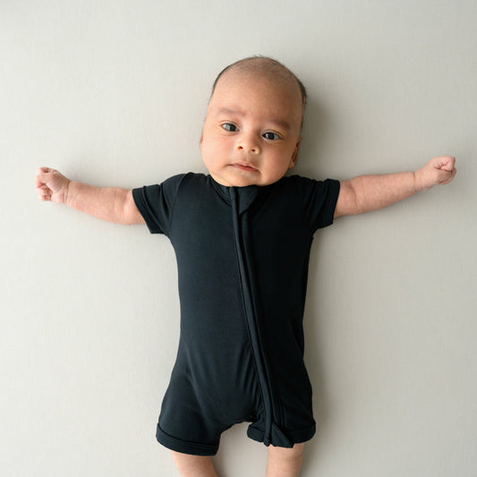 Kyte Baby Zippered Shortall Romper in Midnight