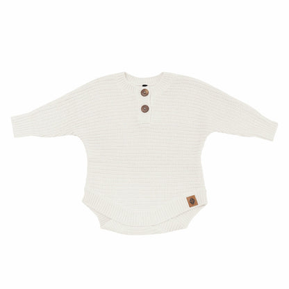 Kyte Baby Chunky Knit Romper in Oat
