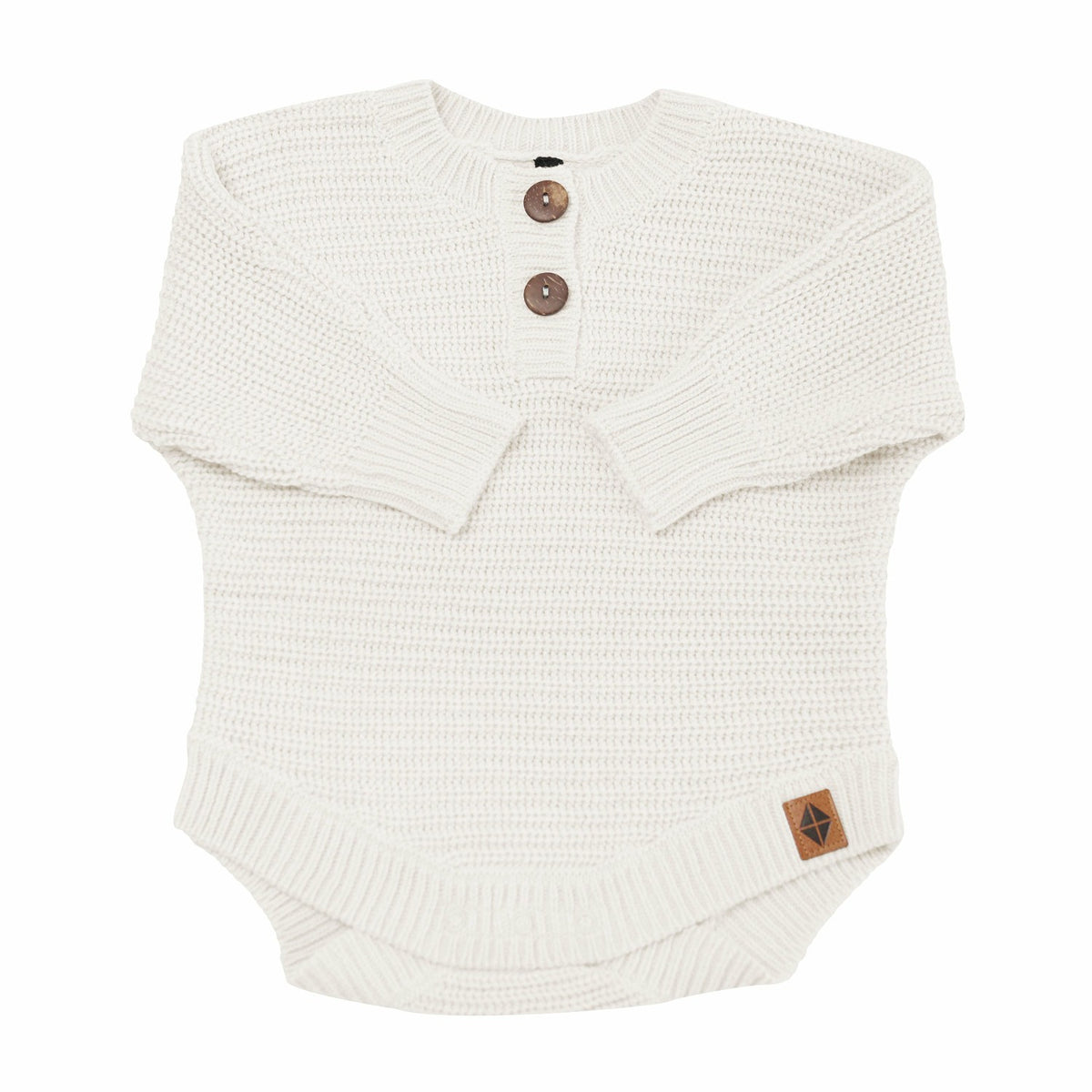 Kyte Baby Chunky Knit Romper in Oat