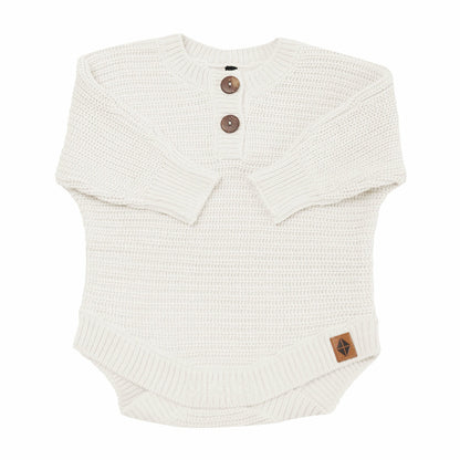 Kyte Baby Chunky Knit Romper in Oat