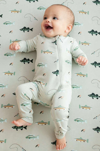 Kyte Baby Zippered Romper in Fishing