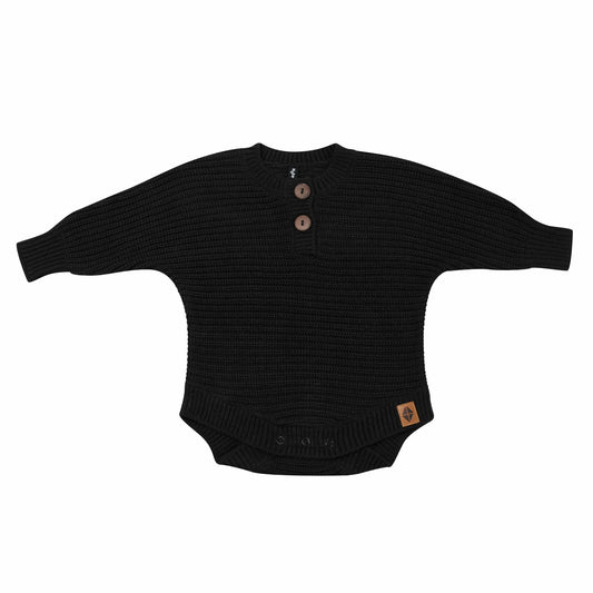 Kyte Baby Chunky Knit Romper in Midnight