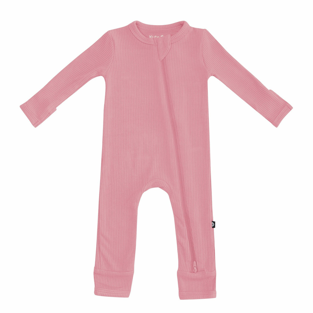 Kyte Baby Ribbed Zipper Romper in Apple Blossom