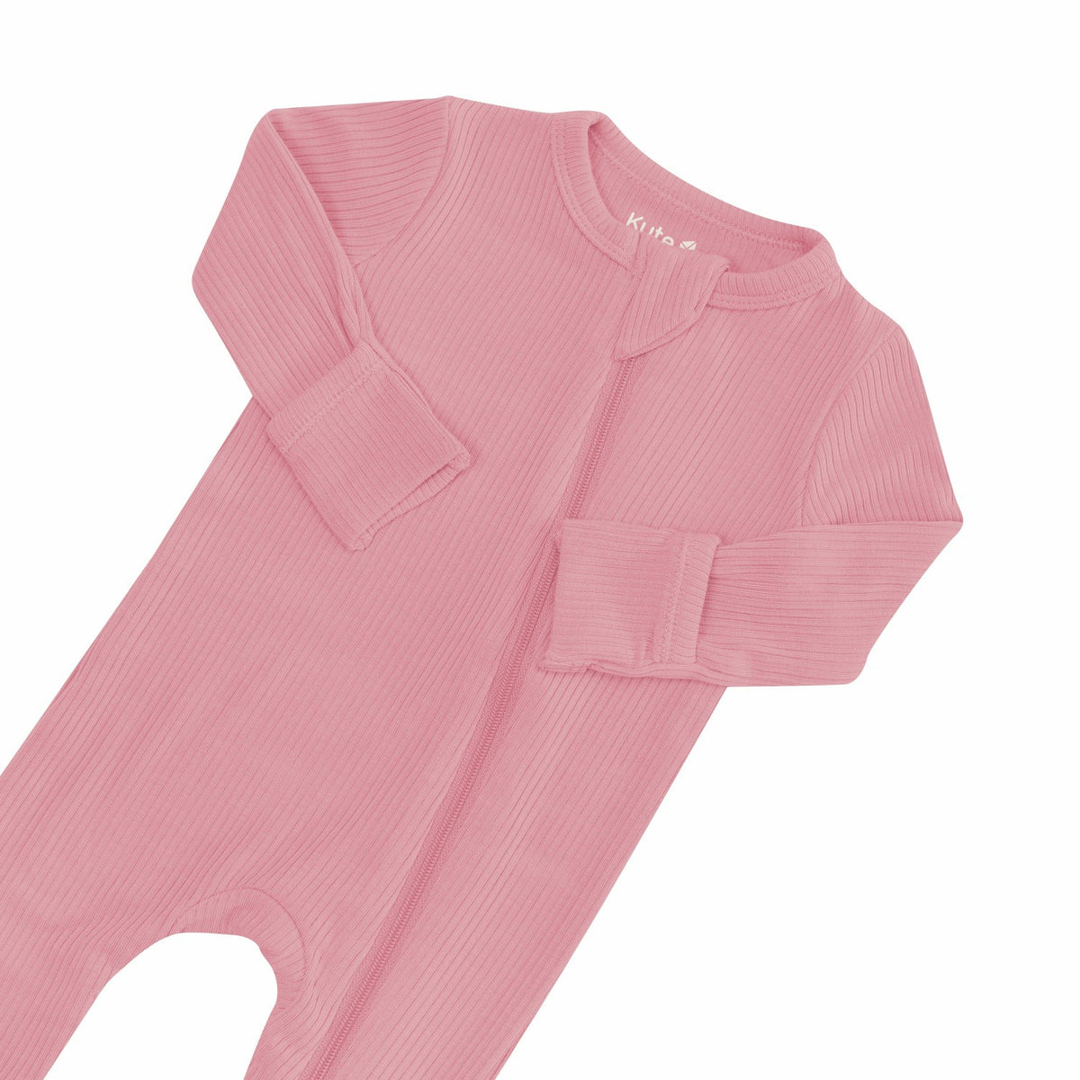 Kyte Baby Ribbed Zipper Romper in Apple Blossom