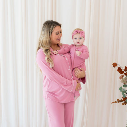 Kyte Baby Zippered Romper in Apple Blossom