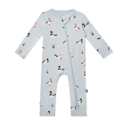 Kyte Baby Zippered Romper in Mallard Duck