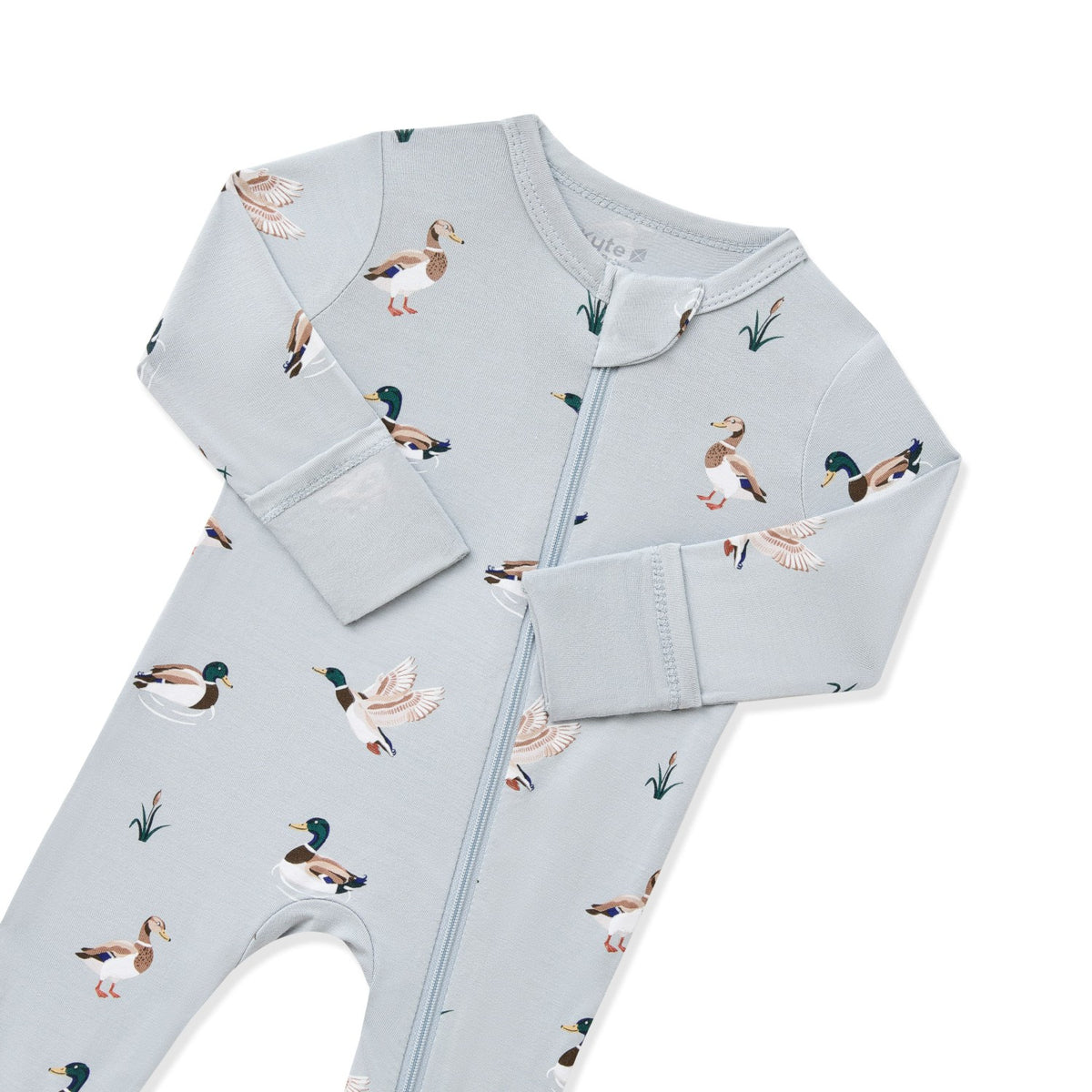 Kyte Baby Zippered Romper in Mallard Duck