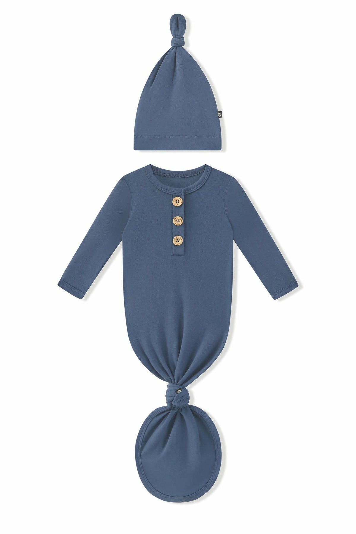 Kyte Baby Knotted Day Gown with Hat Set in Oxford