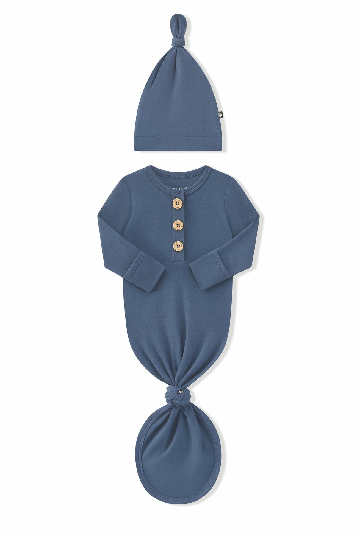 Kyte Baby Knotted Day Gown with Hat Set in Oxford