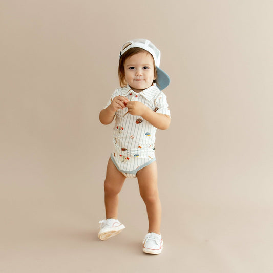 Kyte Baby Polo Bodysuit Home Run