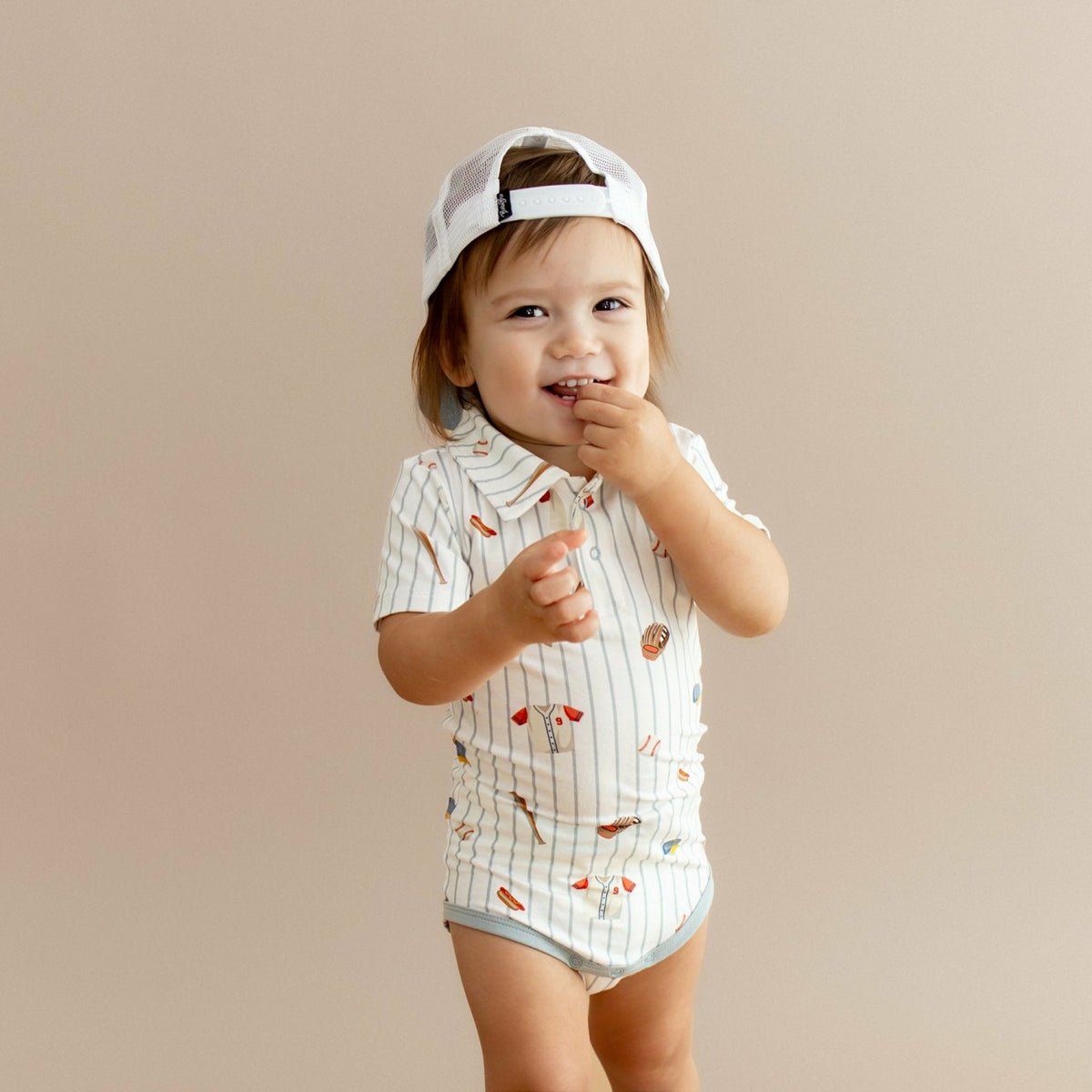 Kyte Baby Polo Bodysuit Home Run