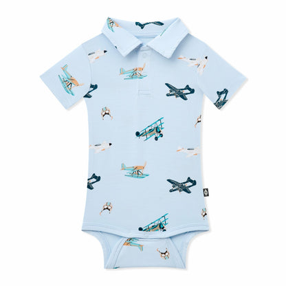 Kyte Baby Polo Bodysuit in Take Off