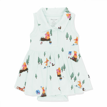 Kyte Baby Polo Bodysuit Dress in Winnie the Pooh Hundred Acre Wood