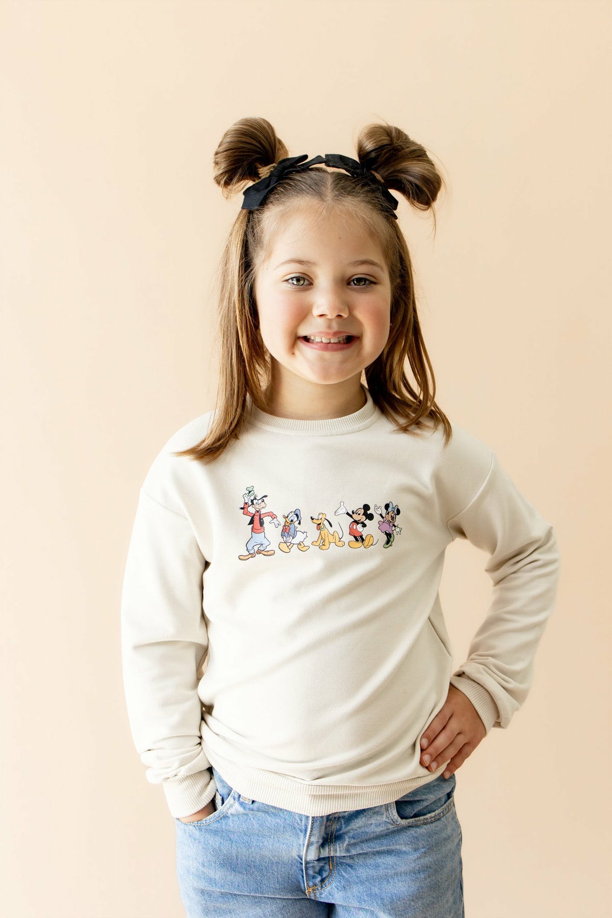 Kyte Baby Sweatshirt in Mickey and Friends on Ecru