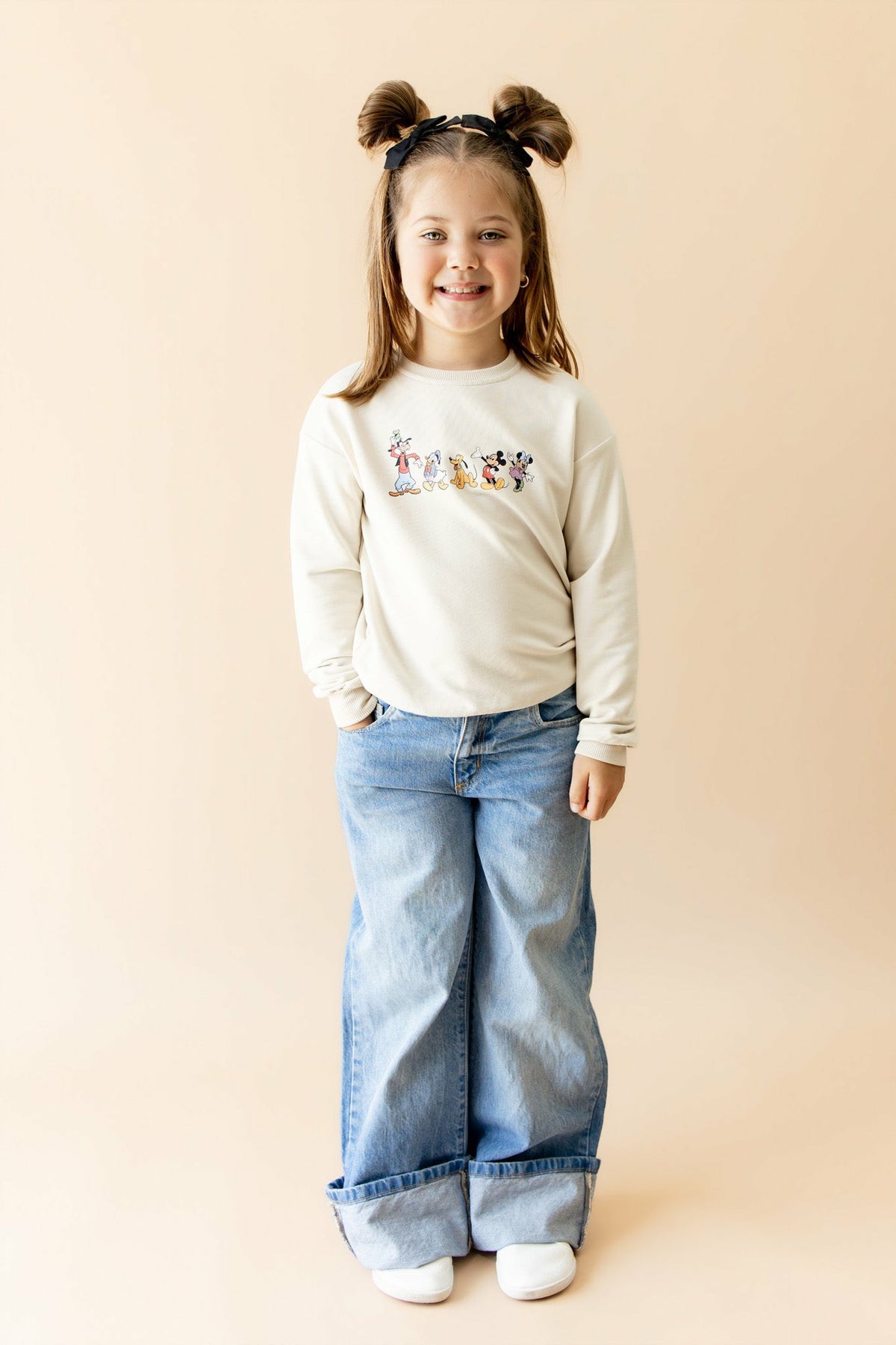 Kyte Baby Sweatshirt in Mickey and Friends on Ecru
