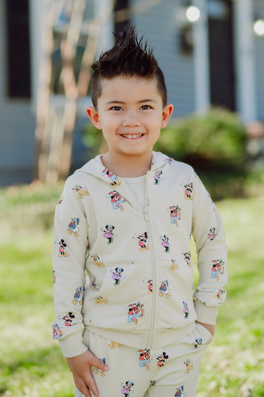 Kyte Baby Zip-Up Hoodie in Mickey Mouse and Friends