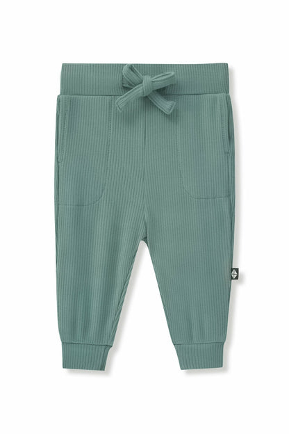 Kyte Baby Ribbed Jogger Pant in Pine