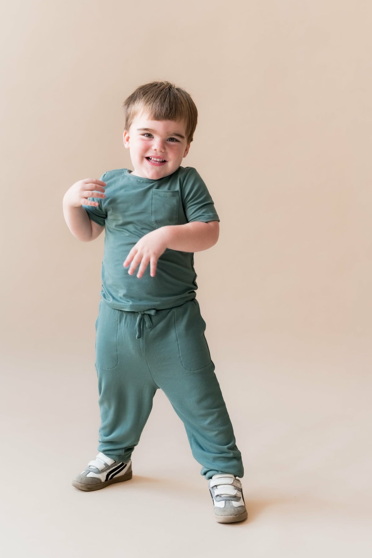 Kyte Baby Ribbed Jogger Pant in Pine