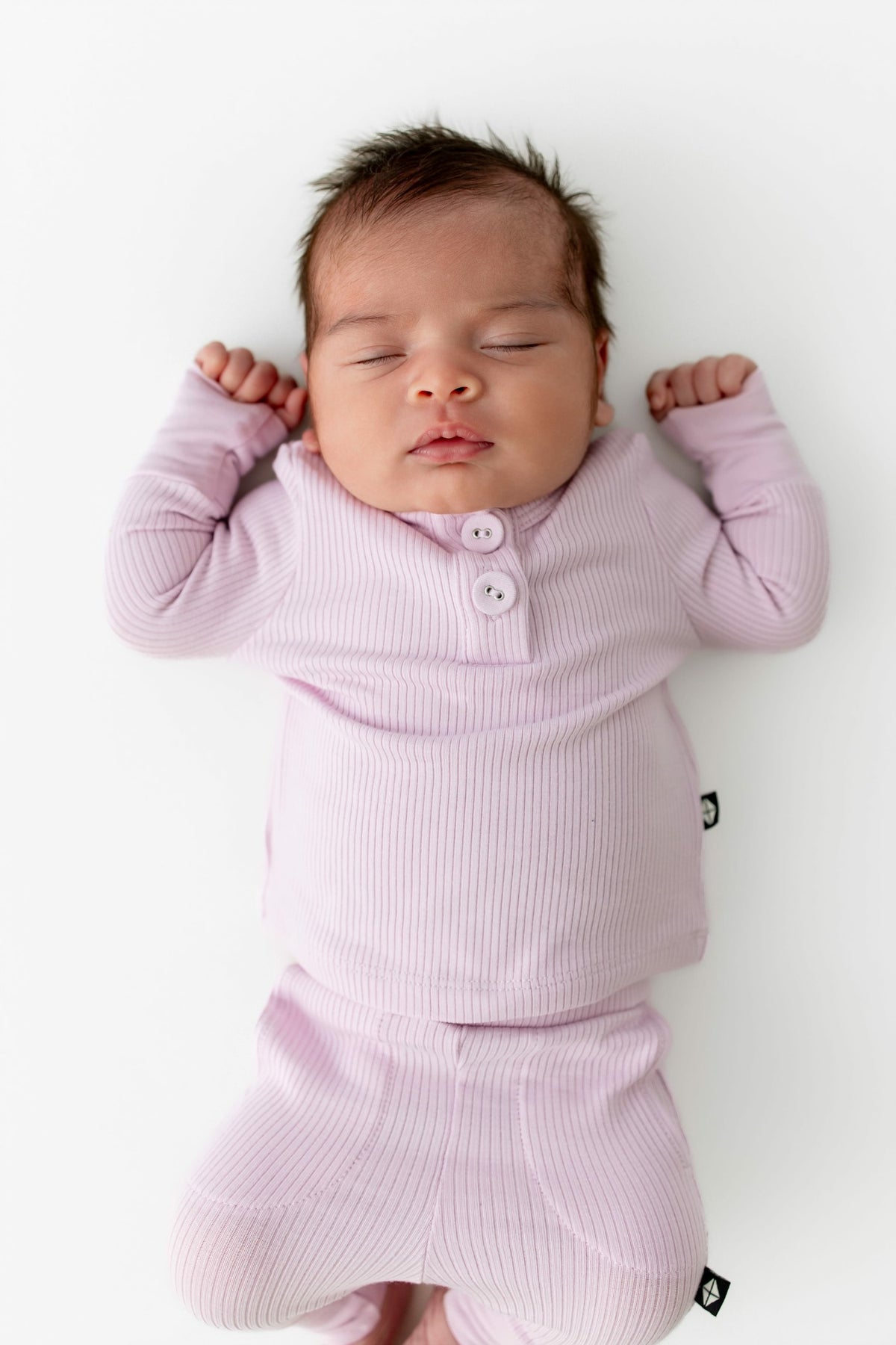 Kyte Baby Ribbed Infant Henley Set in Thistle