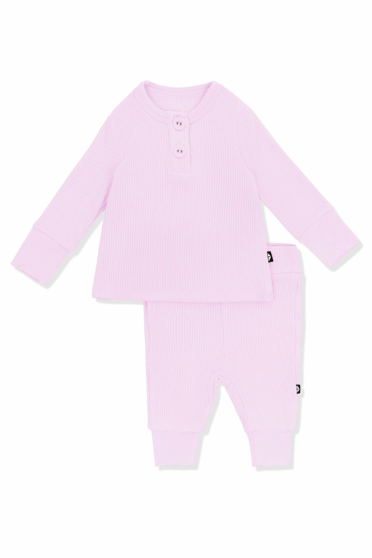 Kyte Baby Ribbed Infant Henley Set in Thistle