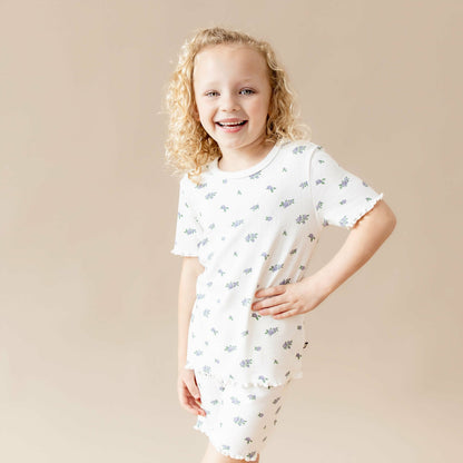 Kyte Baby Pointelle Short Sleeve Set in Spray Rose