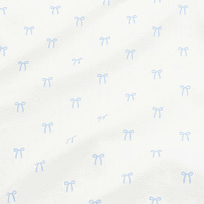Kyte Baby Pointelle Short Sleeve Set in Sweet Blue Bow