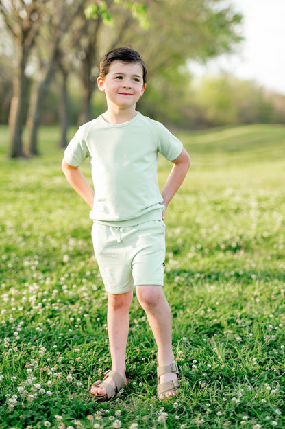 Kyte Baby Short Sleeve Jogger Set in Basil