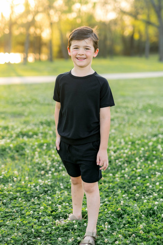 Kyte Baby Short Sleeve Jogger Set in Midnight
