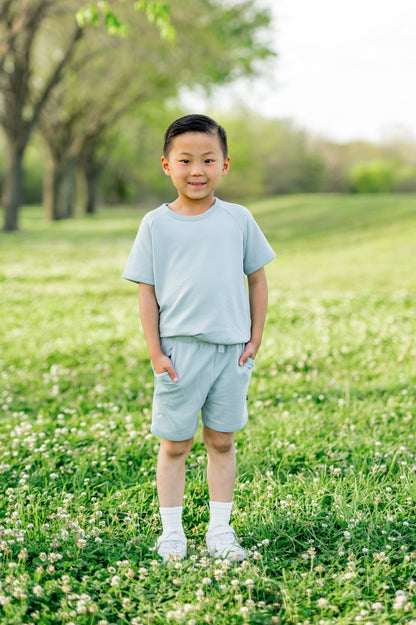 Kyte Baby Short Sleeve Jogger Set in Fog