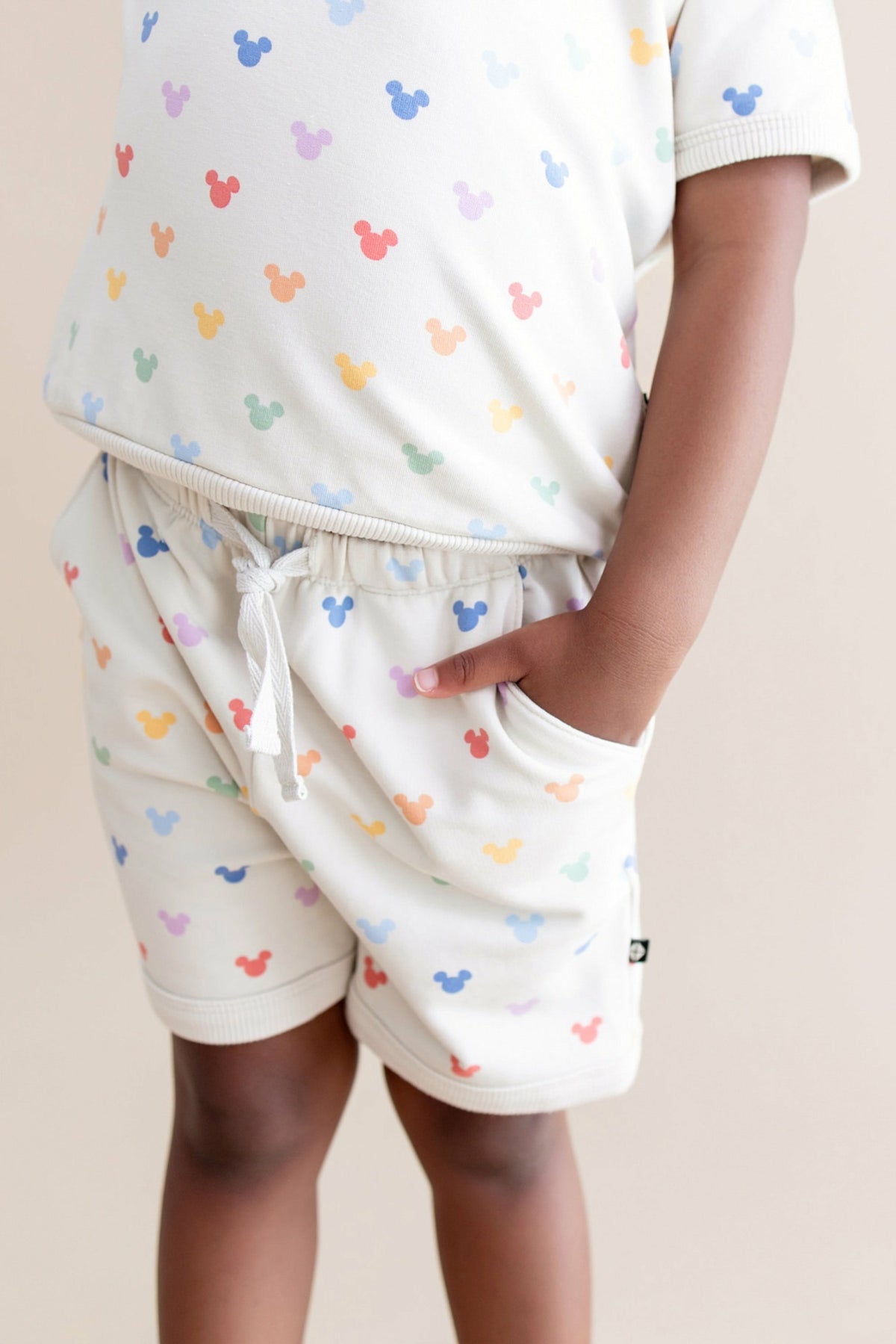 Kyte Baby Short Sleeve Jogger Set in Pastel Mickey Mouse