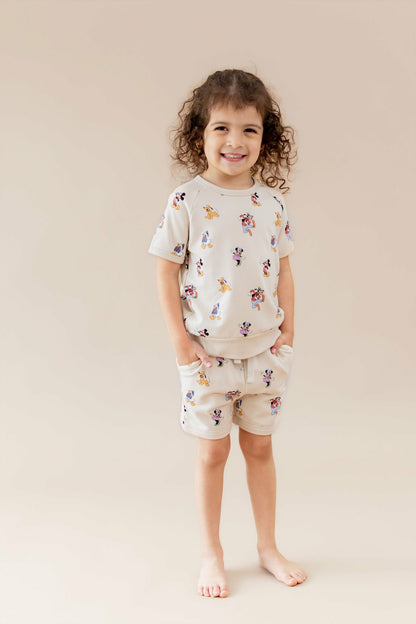 Kyte Baby Short Sleeve Jogger Set in Mickey Mouse and Friends