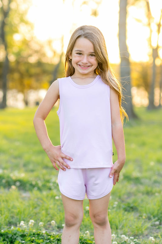 Kyte Baby Tank Jogger Set in Thistle