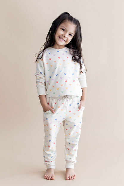 Kyte Baby Long Sleeve Jogger Set in Pastel Mickey Mouse