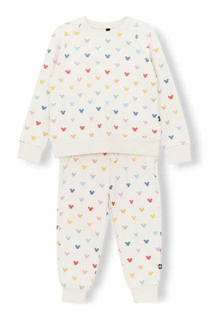 Kyte Baby Long Sleeve Jogger Set in Pastel Mickey Mouse