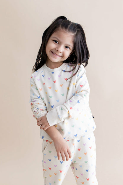 Kyte Baby Long Sleeve Jogger Set in Pastel Mickey Mouse