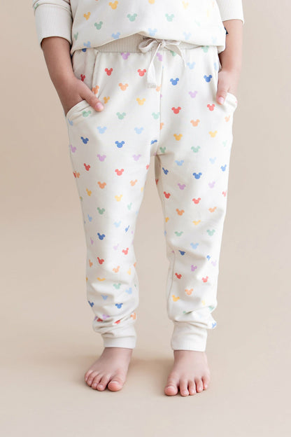 Kyte Baby Long Sleeve Jogger Set in Pastel Mickey Mouse