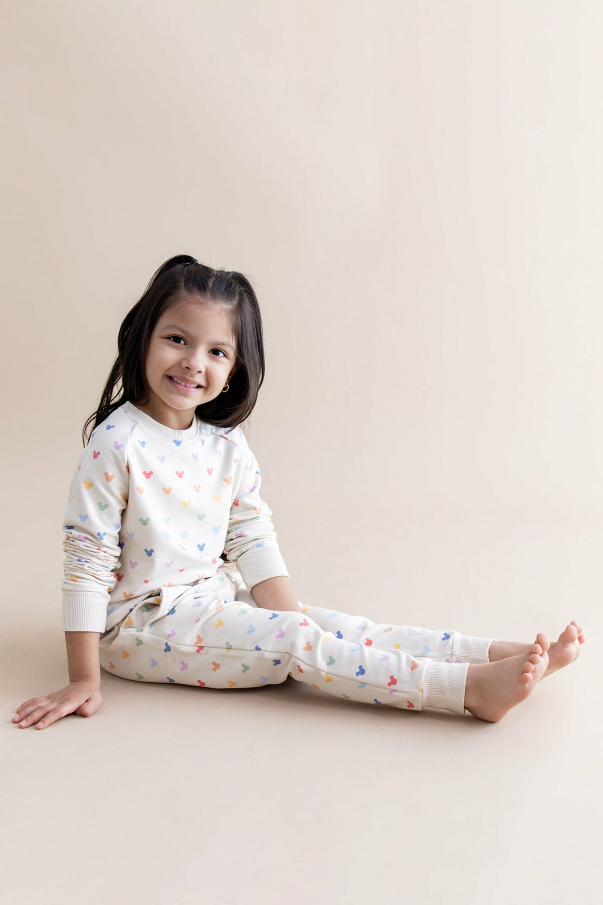 Kyte Baby Long Sleeve Jogger Set in Pastel Mickey Mouse
