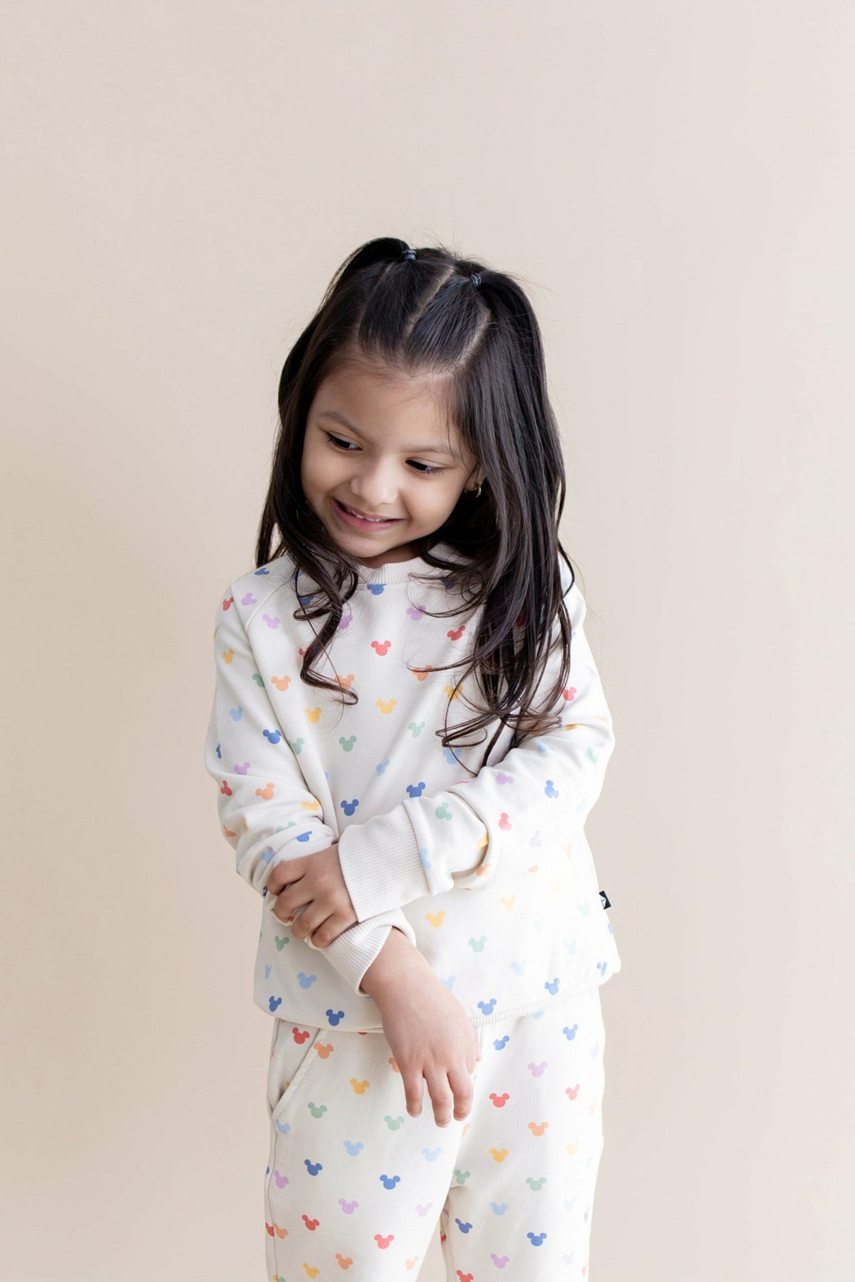 Kyte Baby Long Sleeve Jogger Set in Pastel Mickey Mouse