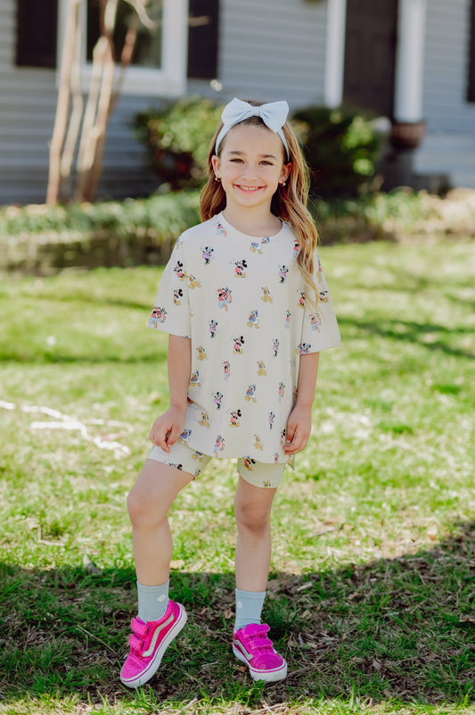 Kyte Baby Toddler Biker Short Set in Mickey Mouse and Friends