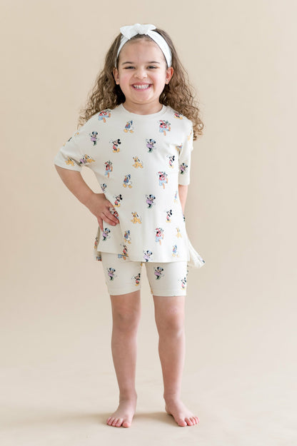 Kyte Baby Toddler Biker Short Set in Mickey Mouse and Friends