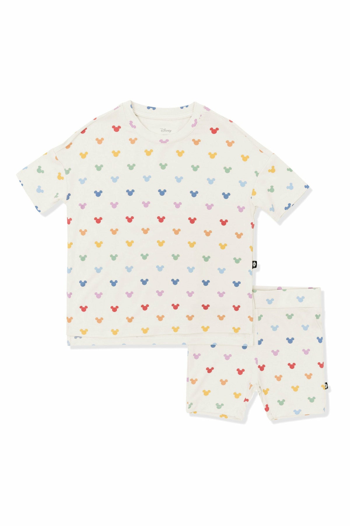 Kyte Baby Toddler Biker Short Set in Pastel Mickey Mouse
