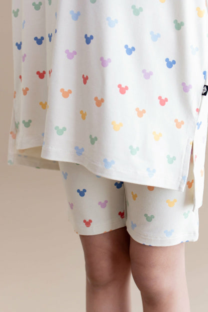 Kyte Baby Toddler Biker Short Set in Pastel Mickey Mouse