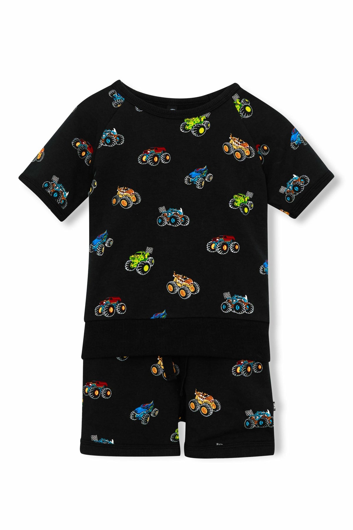 Kyte Baby Short Sleeve Jogger Set in Monster Truck