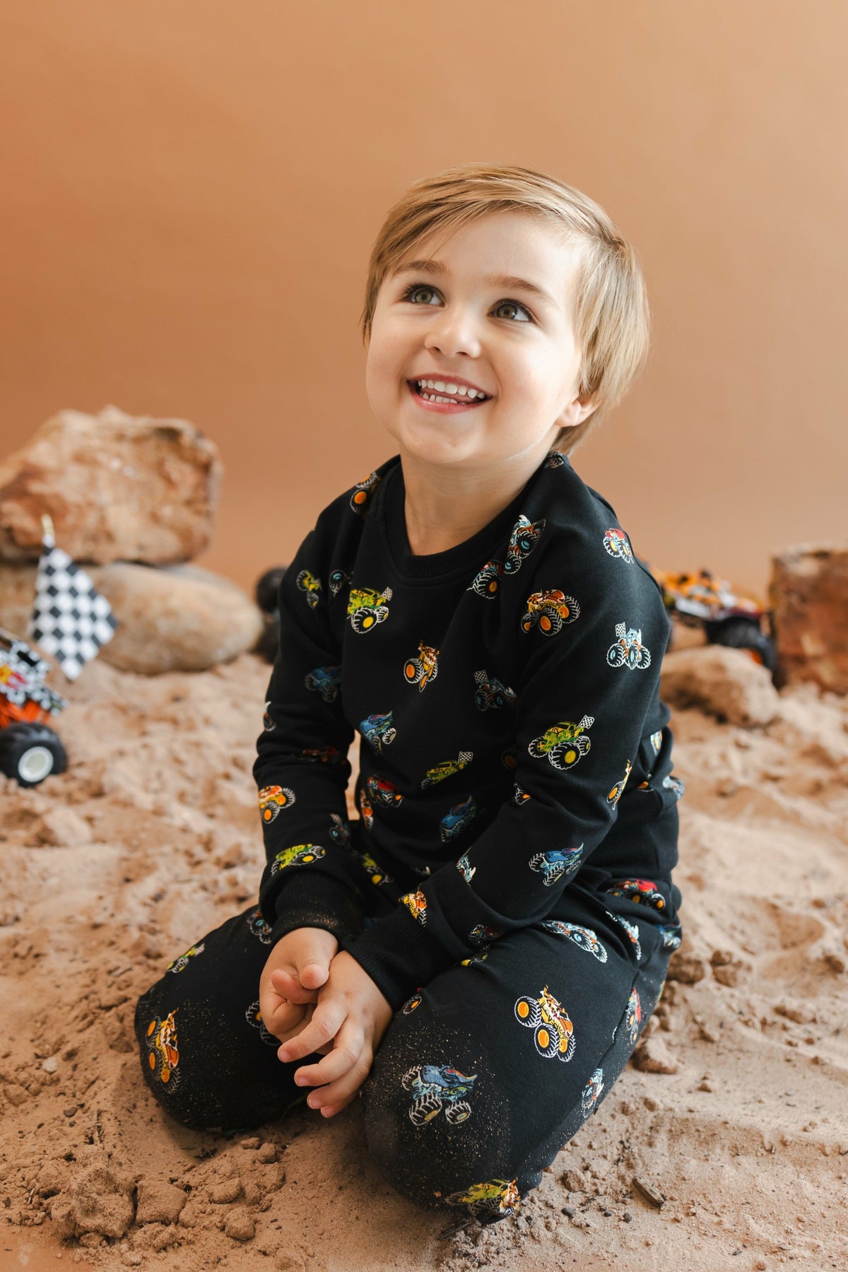 Kyte Baby Long Sleeve Jogger Set in Monster Truck