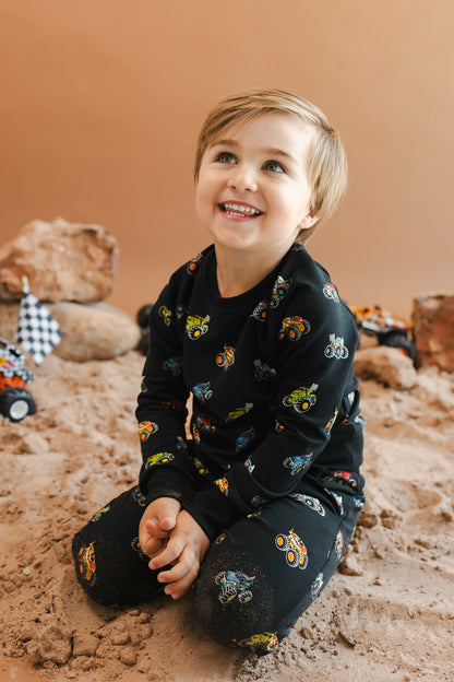 Kyte Baby Long Sleeve Jogger Set in Monster Truck