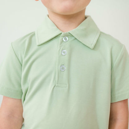 Kyte Baby Toddler Short Sleeve Polo in Basil
