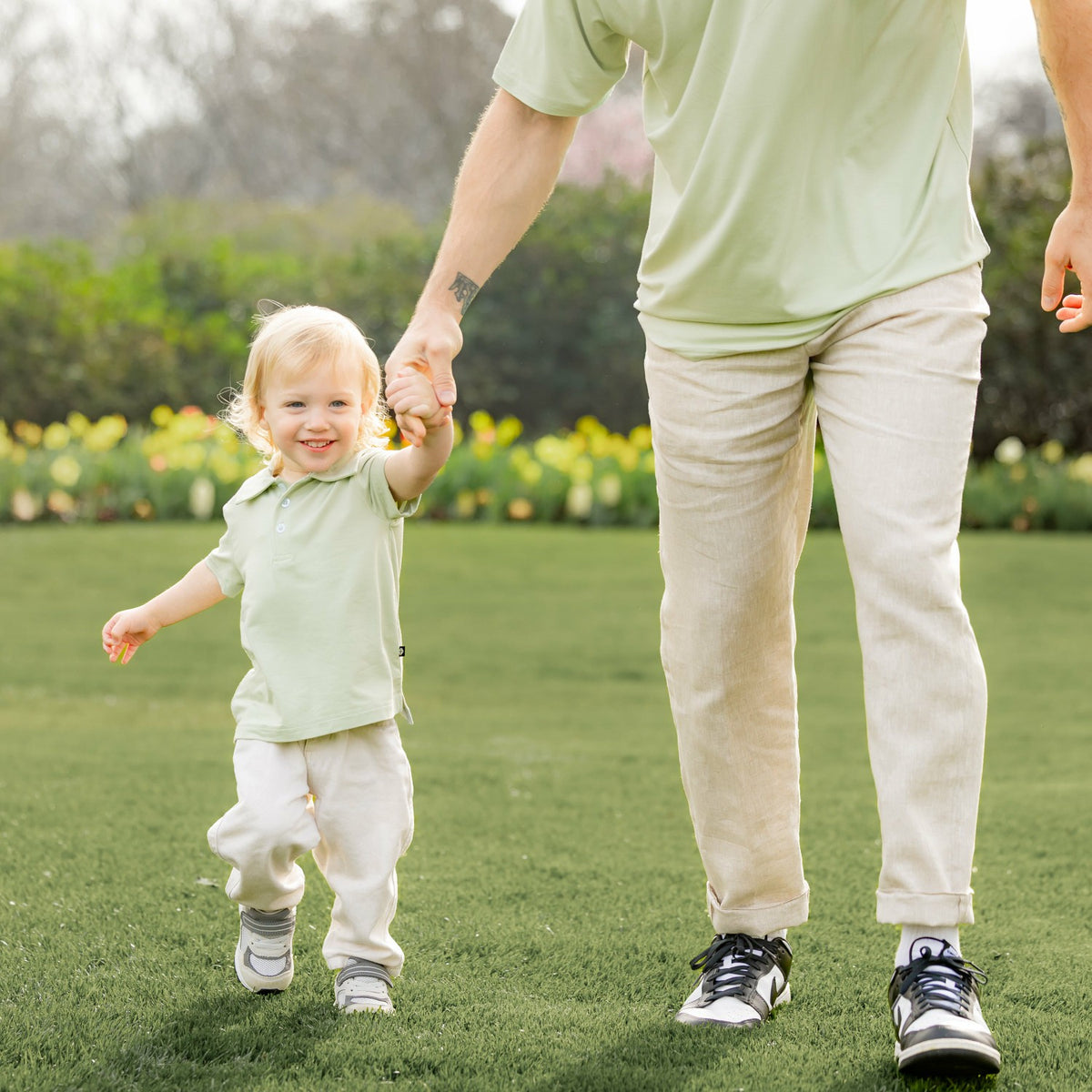Kyte Baby Toddler Short Sleeve Polo in Basil