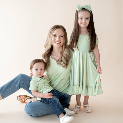 Kyte Baby Toddler Short Sleeve Polo in Basil