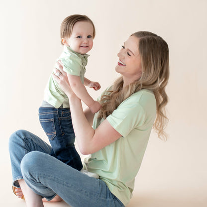 Kyte Baby Toddler Short Sleeve Polo in Basil